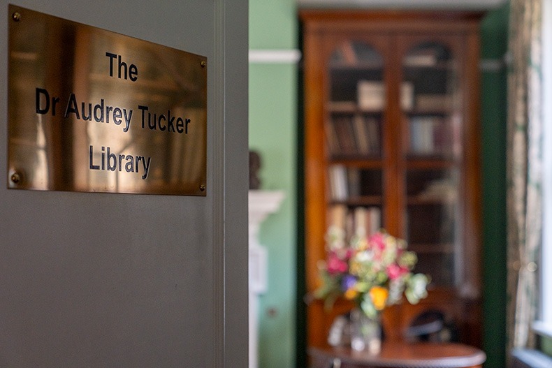 View into the historic Library of the Medical Society of London